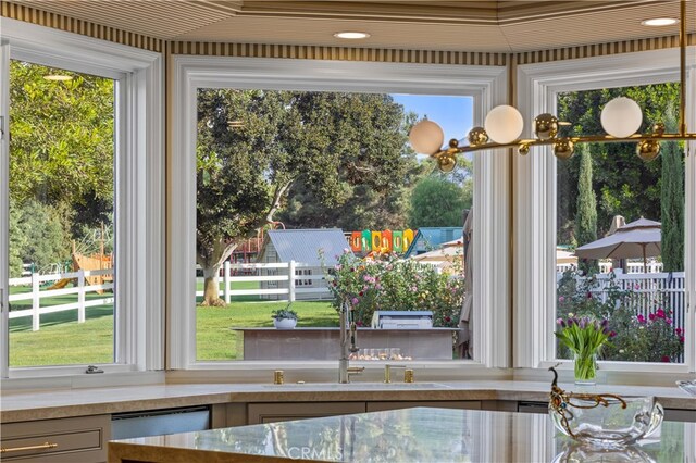 room details with dishwasher and a sink