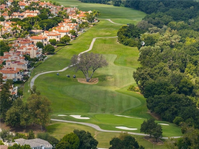 aerial view featuring golf course view