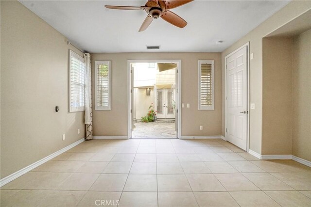 26803 Brookhollow Dr, Valencia, CA 91355 - unfurnished room with ceiling fan, light tile patterned flooring, and baseboards