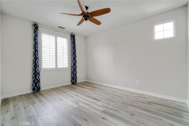 26803 Brookhollow Dr, Valencia, CA 91355 - empty room with light wood-style floors, ceiling fan, and baseboards