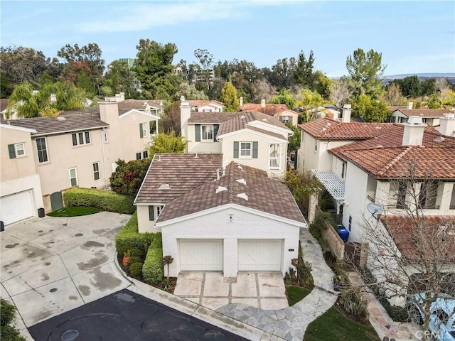 aerial view with a residential view