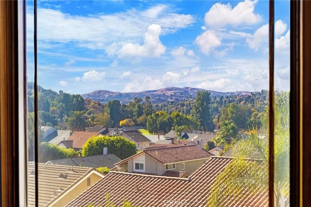 mountain view with a residential view