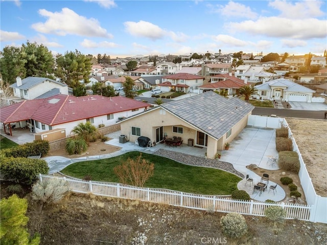 drone / aerial view with a residential view