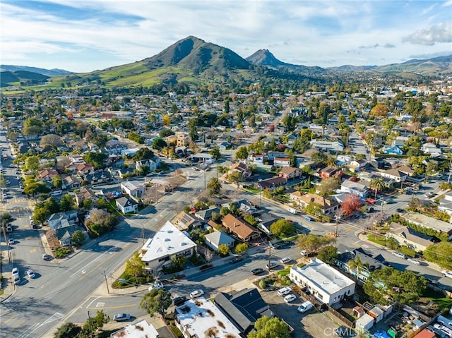 bird's eye view with a residential view and a mountain view