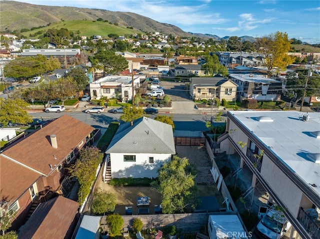 aerial view with a residential view and a mountain view