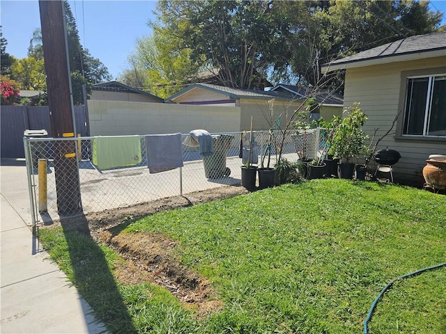 exterior space with fence private yard and a patio