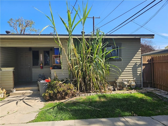 exterior space featuring fence