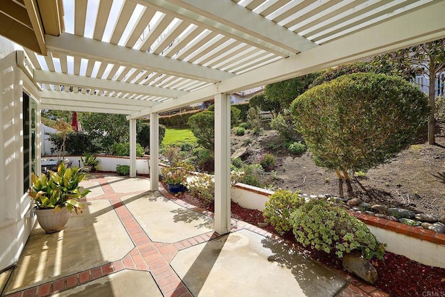 view of patio with a pergola