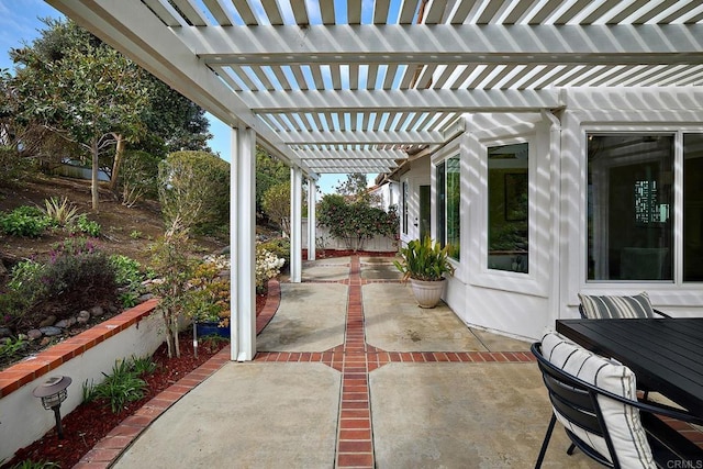 view of patio with a pergola