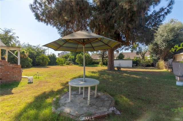 view of yard featuring a patio area