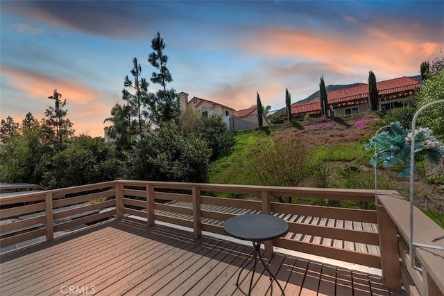 deck featuring fence