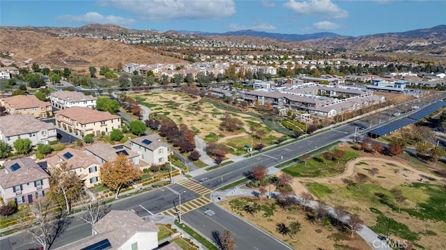 aerial view with a residential view and a mountain view