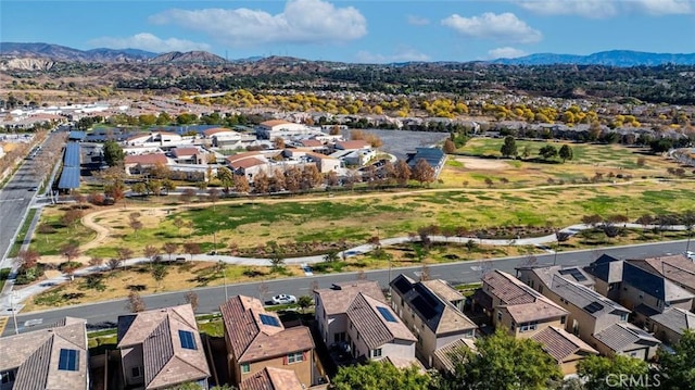 birds eye view of property featuring a residential view and a mountain view