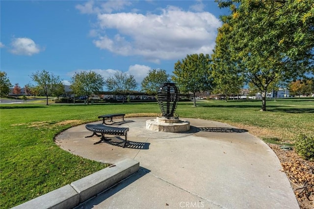 view of community with a lawn