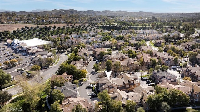 aerial view with a residential view and a mountain view