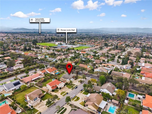 aerial view with a residential view