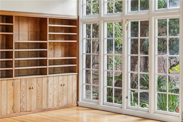 doorway featuring wood finished floors