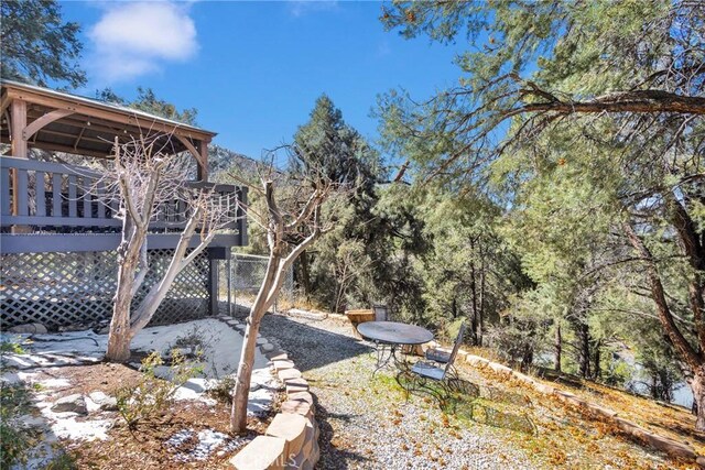 view of yard featuring a deck