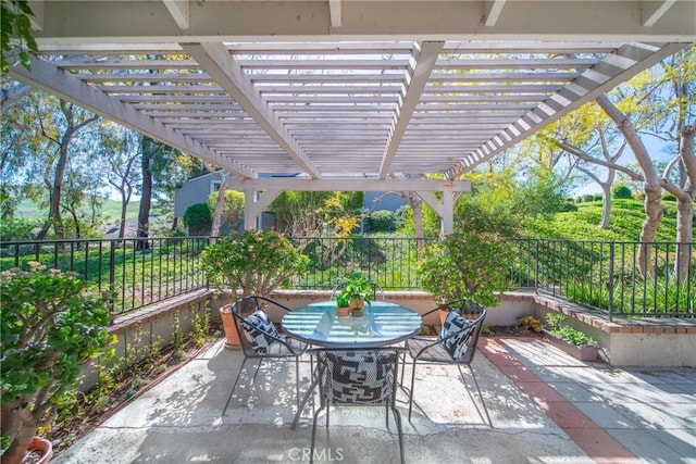 view of patio / terrace featuring outdoor dining area and a fenced backyard