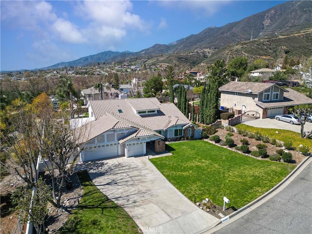 aerial view featuring a mountain view