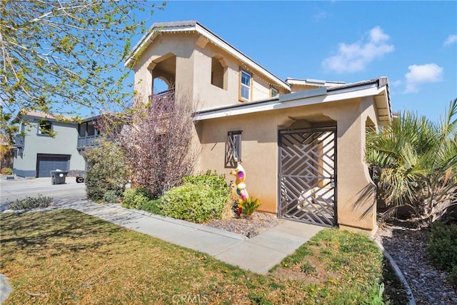 exterior space with stucco siding