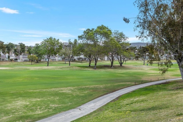 view of community featuring a lawn