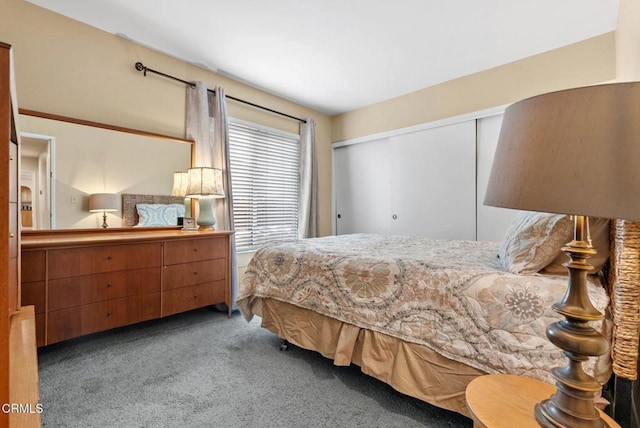 bedroom featuring a closet and carpet