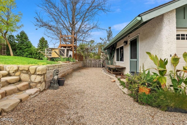 view of yard featuring fence