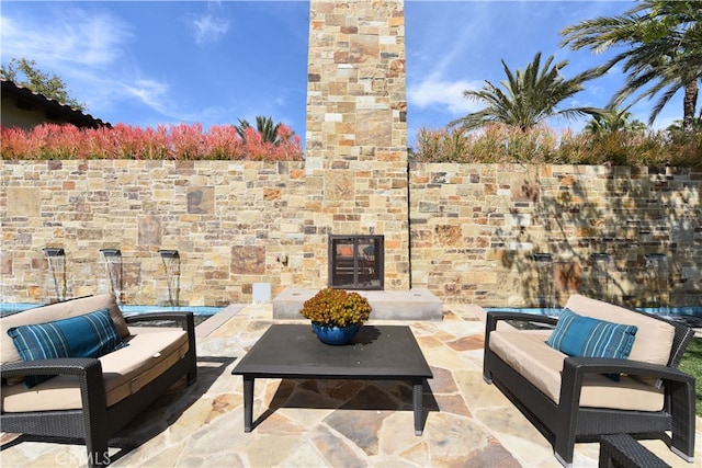 view of patio featuring outdoor lounge area