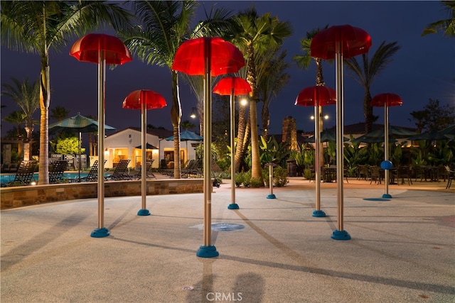 view of playground at night