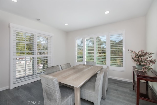 6 Bronco Ln, Bell Canyon, CA 91307 - dining space featuring baseboards, recessed lighting, a healthy amount of sunlight, and dark wood-style flooring