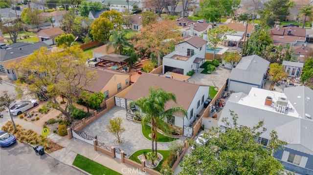 aerial view featuring a residential view