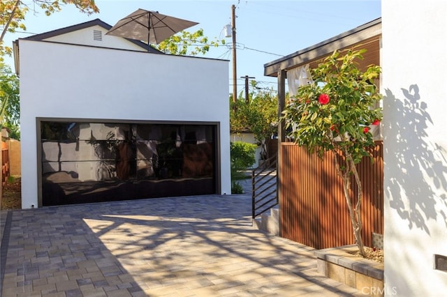 view of garage