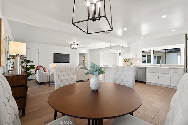 1985 Highland Oaks Dr, Arcadia, CA 91006 - dining area featuring light wood-type flooring and recessed lighting