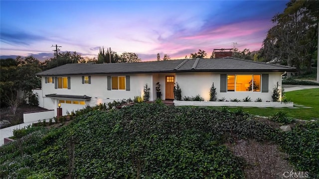 1985 Highland Oaks Dr, Arcadia, CA 91006 - view of front of home with a chimney, stucco siding, and a garage