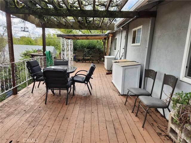 deck with a pergola