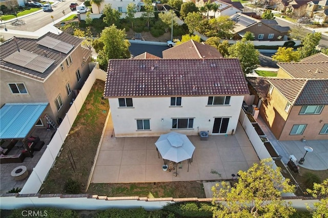 aerial view with a residential view