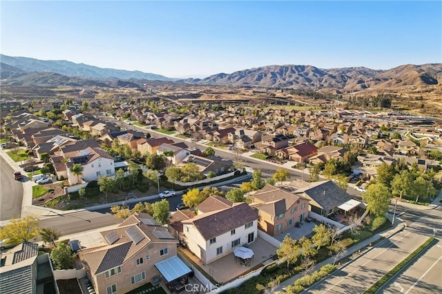 birds eye view of property featuring a residential view and a mountain view