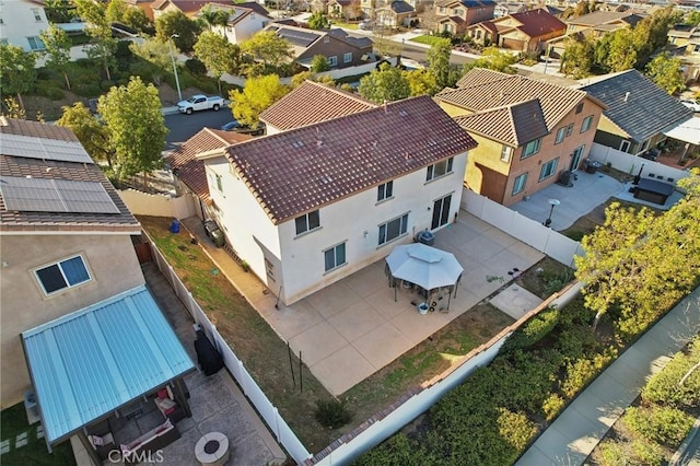 bird's eye view with a residential view