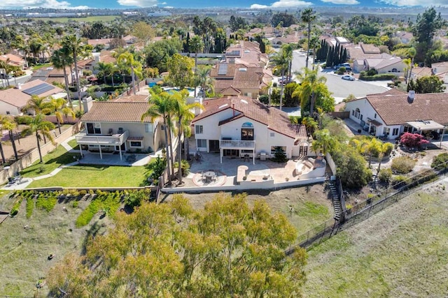 aerial view with a residential view