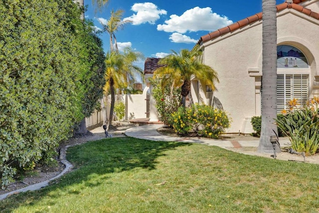 view of yard with fence