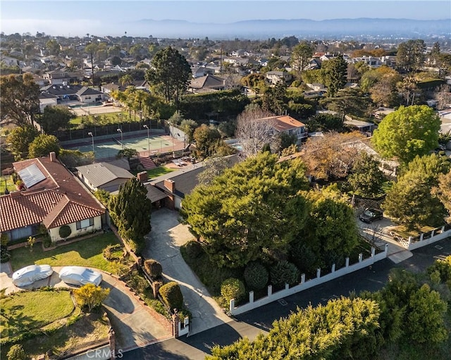 aerial view with a residential view