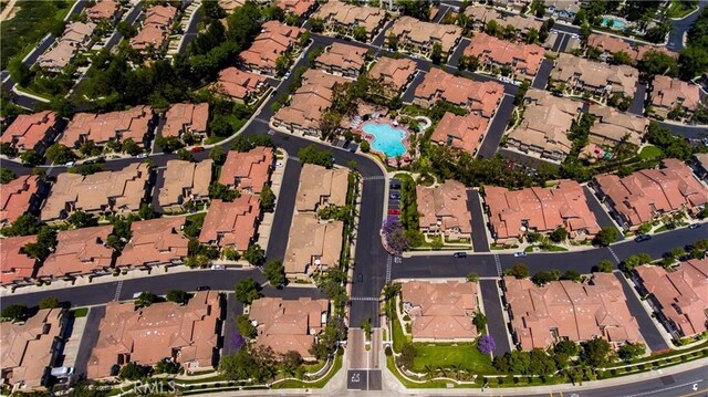 drone / aerial view with a residential view