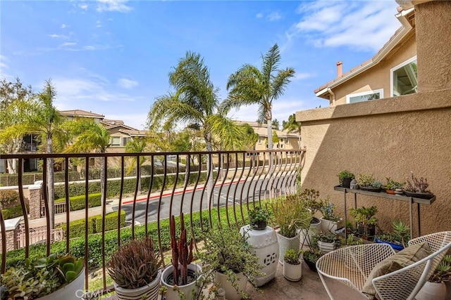 balcony with a residential view