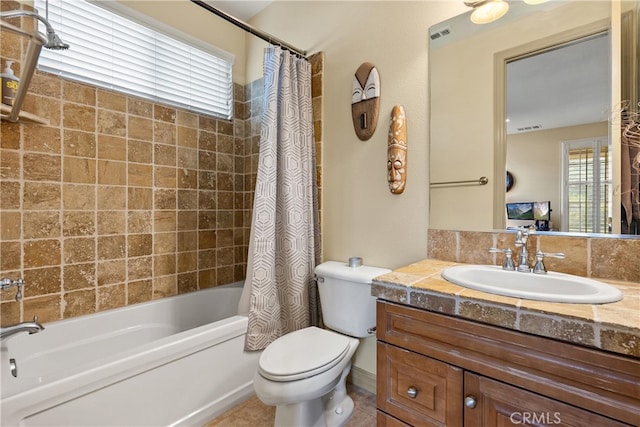 8072 Soft Winds Dr, Corona, CA 92883 - full bathroom featuring shower / bath combo with shower curtain and vanity