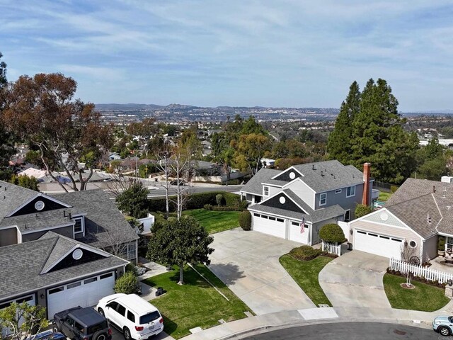 aerial view with a residential view