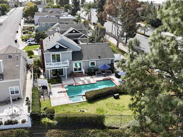 drone / aerial view featuring a residential view