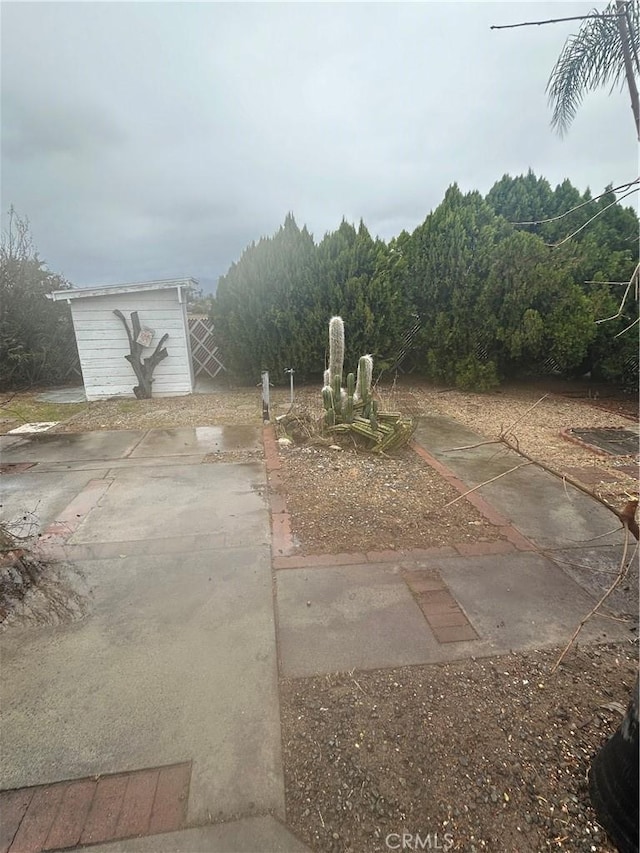 view of yard with a storage unit and an outdoor structure