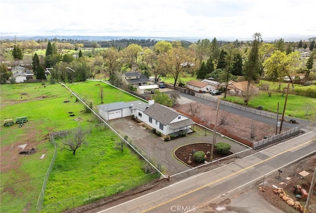 bird's eye view featuring a rural view