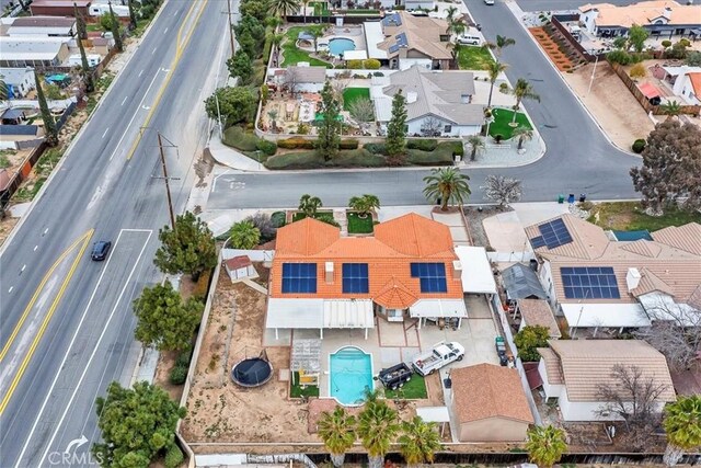 aerial view with a residential view